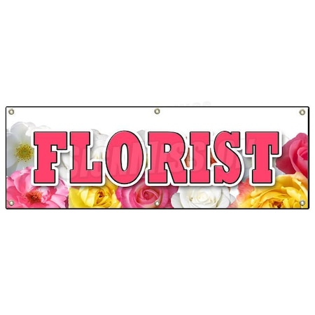 FLORIST BANNER SIGN Roses Flower Shop Arrangements Delivery Fresh Plants